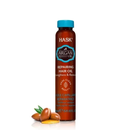 HASK Argan Oil Repairing Hair Oil Vial - 18 ml | Restores Dry & Damged Hair | Paraben & Alcohol Free