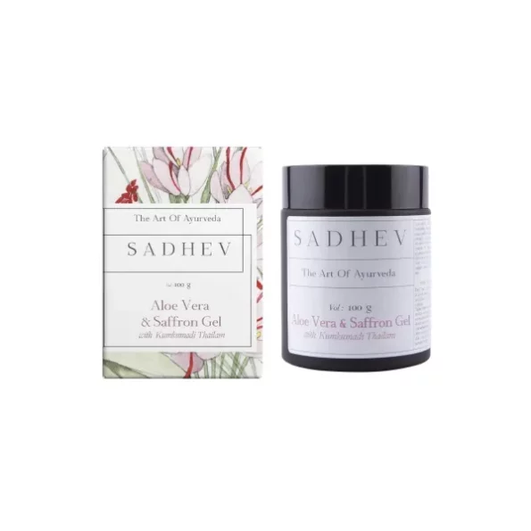 Sadhev Aloe Vera and Saffron Gel With Kumkumadi Tailam - 100gm, Herbkart8t761nr6ZAlUsL.webp, Herbkart8t761nr6ZAlUsL