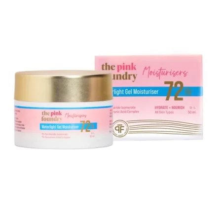 The Pink Foundry Waterlight Gel Moisturiser With 72 Hours Of Hydration With 1% Hyaluronic Acid&1% Saccharide Isomerate|Lightweight&Non-Sticky Moisturiser|All Skin Types|Dermatologically Tested|50Ml