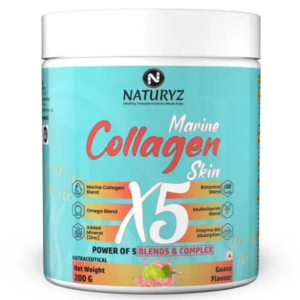 Naturyz Marine Collagen Skin X5, Premium Collagen Peptides, 200g (Guava Flavour), Herbkart8t761tpoV5CrNL.webp, Herbkart8t761tpoV5CrNL