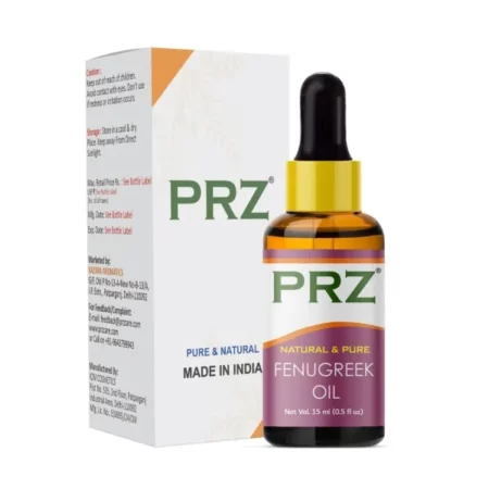 PRZ Fenugreek Cold Pressed Carrier Oil - Pure Natural & Therapeutic Grade Oil for Aromatherapy Body Massage, Skin Care & Hair Care, 15 ml