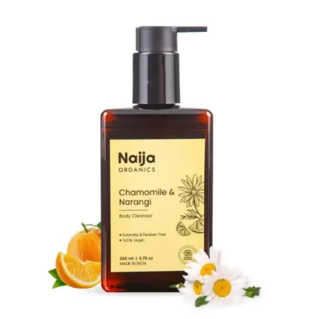 Naija Organics Hydrating Body wash | ECOCERT Certified Organic Chamomile, Narangi shower cleanser | Luxurious bath Gel 200ml