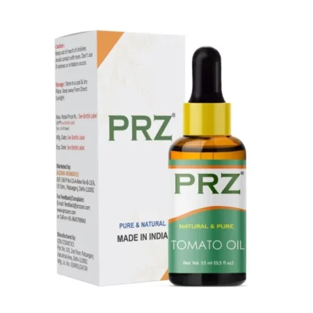 PRZ Tomato Seed Cold Pressed Carrier Oil - Pure Natural Therapeutic Grade Oil for Aromatherapy Body Massage, for Skin Care & Hair Care, 15 ml