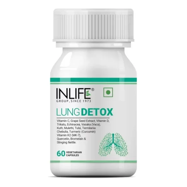 INLIFE Lung Detox Supplement - 60 Vegetarian Capsules available on Herbkart