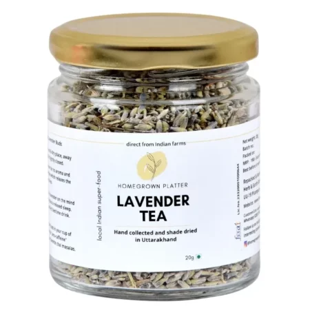 Homegrown Platter Lavender Bud Tea from Uttarakhand [Herbal, Sleep inducing, Detoxifying], 20 grams