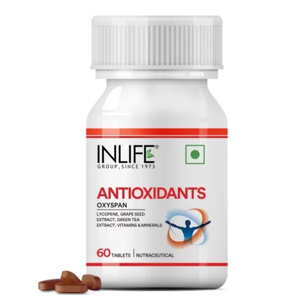 INLIFE Antioxidants Supplements, Lycopene Grape Seed Extract Green Tea Extract - 60 Tablets available on Herbkart