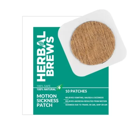 Herbal Brews - Motion Sickness Patch for Kids & Adults - 100% Safe & Natural to Relieve Travel Sickness, Dizziness, Nausea, Vomiting | WORKS INSTANTLY & LONG-LASTING | NO SIDE EFFECTS (5 Pair)
