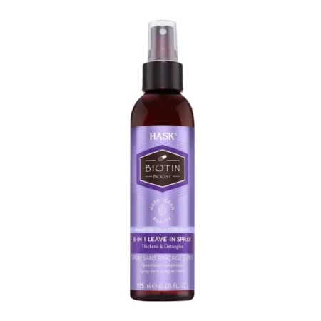 HASK Thickening Biotin Boost 5-In-1 Leave-In-Spray 175-Ml | For Thicker, Volumising Hair | No Drying Alcohol, Paraben Free
