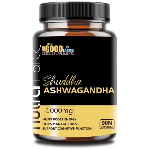 NutraMarck Shuddha Ashwagandha Capsules 1000mg | for Stress Relief | High Strength Potent Formula | Boosts Immunity, Energy, Strength & Stamina | Rejuvenates Mind & Body | (90 Count (Pack of 1)), Herbkart8t771sSBOvE24L.webp, Herbkart8t771sSBOvE24L