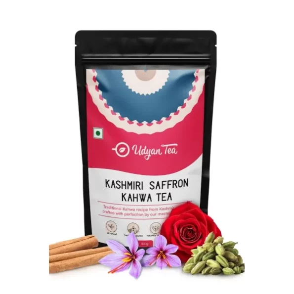 Udyan Tea Kashmiri Saffron Kahwa Green Tea - 100g (50 Cups), Herbkart8t771GehoIYgUL.webp, Herbkart8t771GehoIYgUL