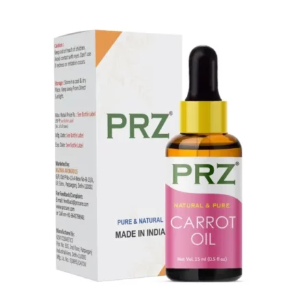 PRZ Carrot Seed Cold Pressed Carrier Oil - Pure Natural & Therapeutic Grade Oil for Aromatherapy Body Massage, Skin Care & Hair Care, 15 ml