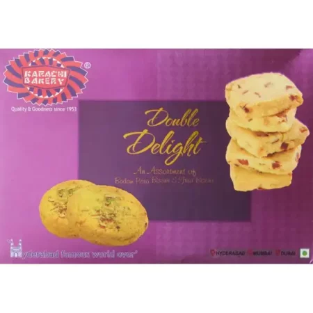 Karachi Bakery Double Delight Fruit Biscuit with Badam and Pista, 400g