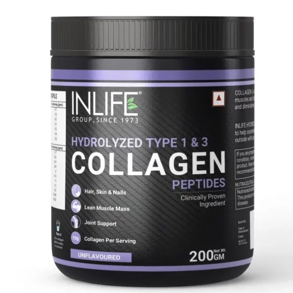 INLIFE Japanese Hydrolyzed Collagen Peptides Powder, Type 1 & 3 (Unflavoured, Collagen, 200g), Herbkart8t781DJn2EmX8L.webp, Herbkart8t781DJn2EmX8L