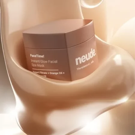 Neude FaceTime Instant Brightening Facial Face Mask (50ml) | Reduce Tan, Pigmentation, dark spots and acne scars with Yogurt Filtrate, Orange Oil and Kojic Acid