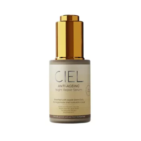 CIEL Anti-Ageing Night Repair Serum For Smoother, Younger Skin Collagen Boosting Hydrating Wrinkle Minimising Treatment 100% Vegan, For All Skin Types 30ml