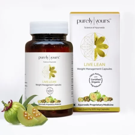Purely Yours Live Lean Ayurvedic Capsules for Effective Metabolic Health | 100% Natural & Vegetarian | Craving Control, Fitness, & Vitality | Healthy Weight Balance | 60 Capsules