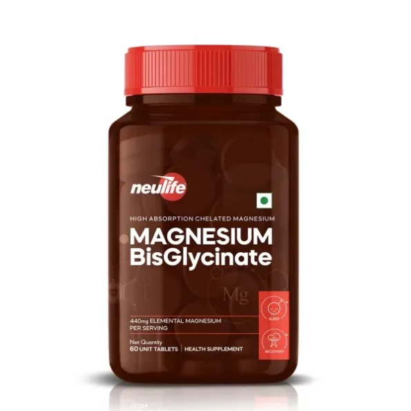 Neulife Magnesium Bisglycinate 440 mg Supplement | High Absorption-High Potency Formula | Supports Sleep, Recovers Muscles | (60tabs), Herbkart8t751wEfTwicOL.webp, Herbkart8t751wEfTwicOL