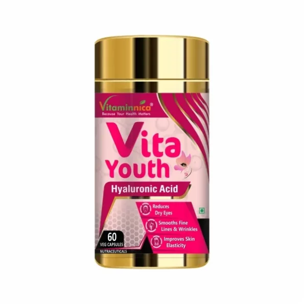 Vitaminnica Vita Youth Supplement with Hyaluronic Acid 60 Capsules available on Herbkart