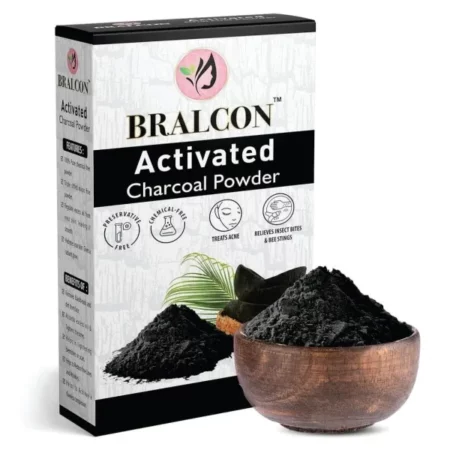 BRALCON Activated Charcoal Powder-100g / coconut shell charcoal powder, for skin & hairs - all skin types,Triple filtered, pure & natural