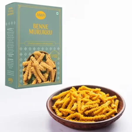 Asha Sweets | 200g Benne Murukku Snack | Healthy Namkeen Perfect for Traditional Tea Time | South Indian Snack | Gujarati snack | Punjabi Snack |Gathiya Namkeen