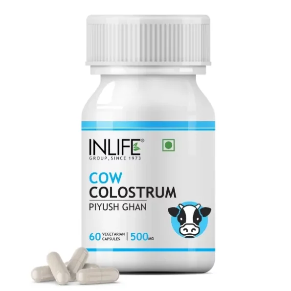 INLIFE Colostrum Capsules 500mg, Ayurvedic Immune & Gut Health Supplement - 60 Vegetarian Capsules available on Herbkart