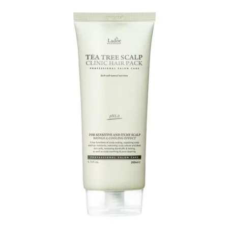 LA'DOR Tea Tree Scalp Clinic Hair Pack - Calming & Nourishing w/Snail Mucin, Green Tea, Aloe - Hair Conditioning Treatment Mask for Itchy Sensitive Dry Flaky Damaged Scalp 6.76 Fl Oz