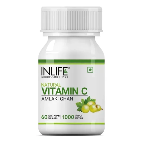 INLIFE Natural Vitamin C Amla Extract Supplement - 60 Vegetarian Capsules available on Herbkart