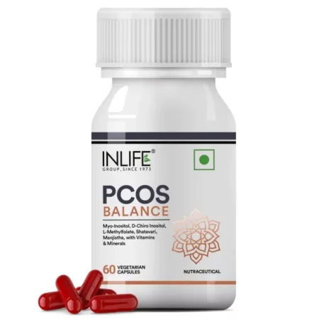 INLIFE PCOS Supplements for Women | PCOS Balance Capsule | Myo Inositol D Chiro Inositol Shatavari Manjistha Vitamins Minerals -60 Vegetarian Capsules (Pack of 1, 60)