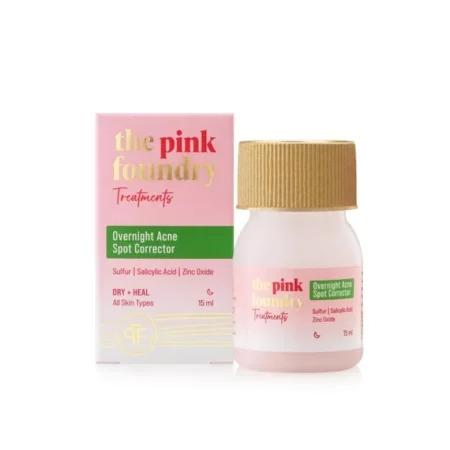 The Pink Foundry Acne Spot Corrector with Salicylic Acid & Sulfur for Active Acne, Blackheads & Whiteheads | Reduce pimple with overnight use | All Skin Types | Dermatologically Tested | 15ml