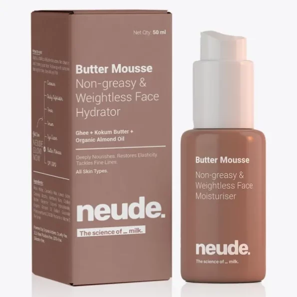 Neude Butter Mousse Face Moisturizer For Men & Women With Molecular Ghee, Kokum Butter & Almond Oil | 24h Hydration, Weightless & Antioxidant-Rich | For All Skin Types, Deeply Hydrates Dry Skin | 50ML, Herbkart8t761wbZGJPdVL.webp, Herbkart8t761wbZGJPdVL