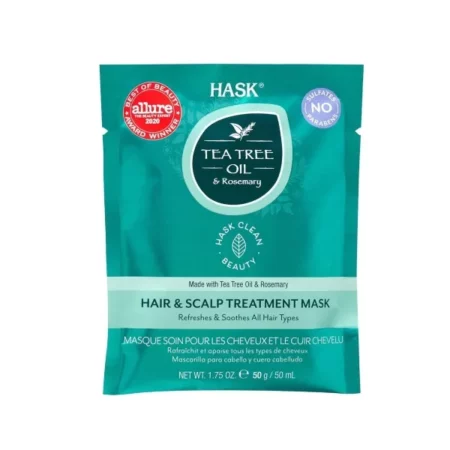 HASK Tea Tree Oil & Rosemary Anti Dandruff Treatment Mask 50Ml | Soothes & Calms Dry Itchy Scalp | Free Of Gluten, Sulfate, Paraben