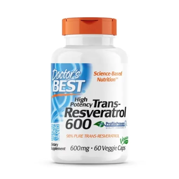 Doctor's Best Trans-Resveratrol 600, Non-GMO, Vegan, Gluten Free, Soy Free, 600 mg, 60 Veggie Caps, Herbkart8t771HXbA7sdsL.webp, Herbkart8t771HXbA7sdsL