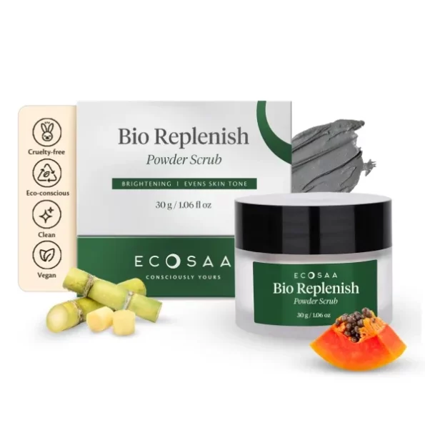 Ecosaa Bio Replenish Powder Scrub for Face | 1.5% Salicylic Acid Face Scrub Powder for Open Pores and Dead Skin Cells | Daily Exfoliating Face Scrub for Oily & Glowing Skin | For All Skin Type 30g, Herbkart8t771bSx2D1WCL.webp,