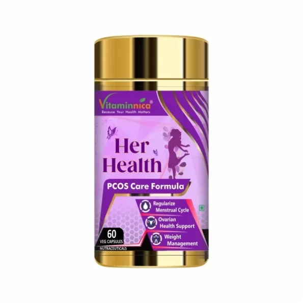 Vitaminnica Her Health PCOS Supplement 60 Veg Capsules available on Herbkart