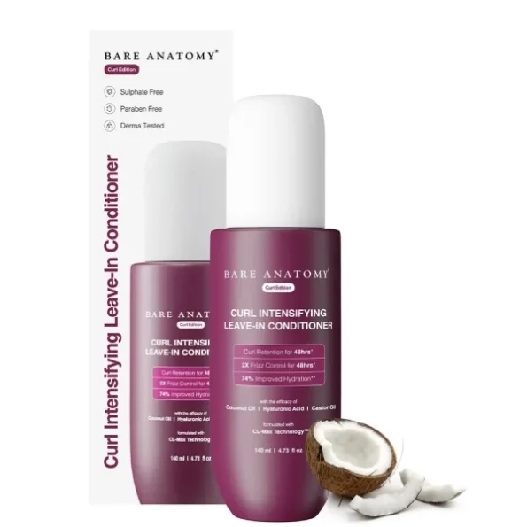 Bare Anatomy Curl-Boosting Cream Leave-In Conditioner | Get Curls with 2X Frizz Protection | Enriched with Coconut Oil, Hyaluronic Acid & Castor Oil | Get Smoother, Healthy & Glossy Hair | 140ml, Herbkart8t751cLuEZw4sL.webp, Herbkart8t751cLuEZw4sL
