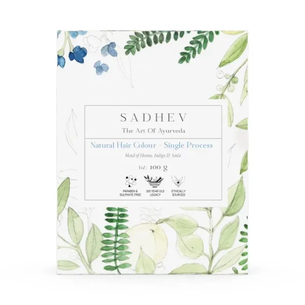 Sadhev Ayurvedic Heena Powder 100% Organic Plant-Based Natural Henna Powder For Hair - 100g (Pack of 1) - Single Process, Herbkart8t771CXR5R201jL.webp, Herbkart8t771CXR5R201jL