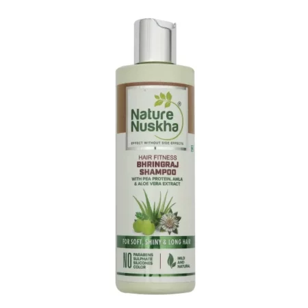 Nature Nuskha Protein Rich Bhringraj Hair Shampoo with Amla & Aloe Vera| Reduces Hair Fall & Anti-Dandruff | Nourishment For Dry & Frizzy Hair | No Paraben & Harmful Chemicals, 250ml