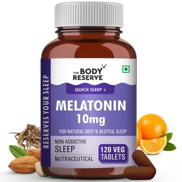 The Body Reserve Melatonin 10mg - 120 Veg Tablets, Herbkart8t771fM-I20KphL.webp, Herbkart8t771fM I20KphL