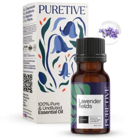 Putative Botanics Lavender Fields | 100% PURE Lavender Essential Oil | Stress Relief & Relaxation | Healthy Hair & Growth, Skin, Hair Fall Control and Relaxing Sleep | Diffuser | 15ml