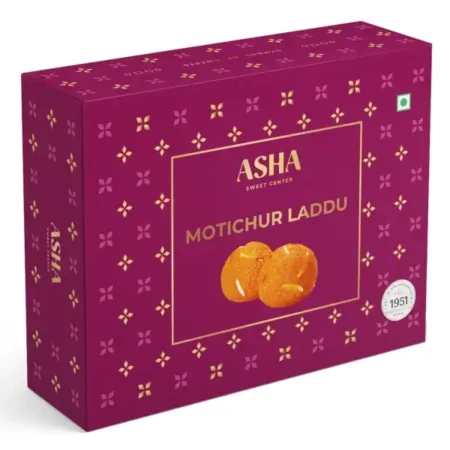 ASHA SWEET CENTER Sweets|Motichur Laddu 250G|Indian Sweets For Gifting And Celebration|Motichoor Fresh Boondi Ladoo Mithai Box