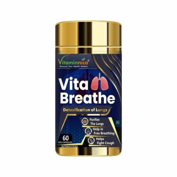 Vitaminnica Vita Breathe Lungs 60 Veg Capsules available on Herbkart