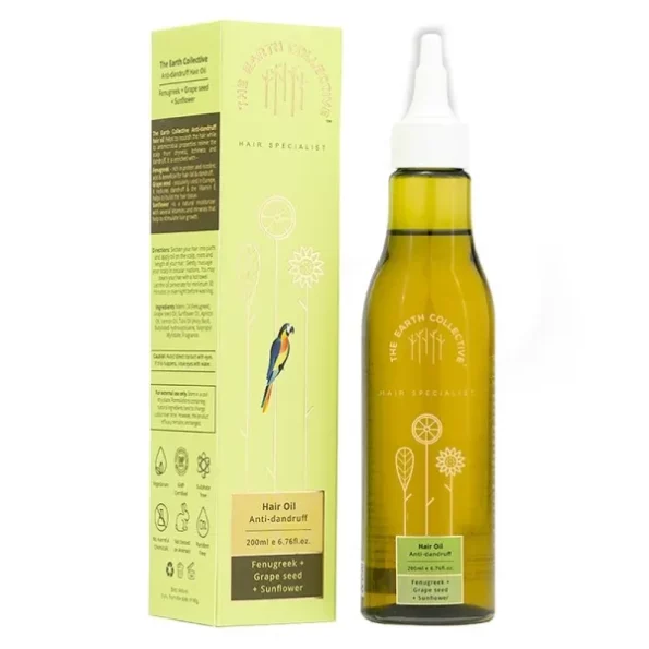 The Earth Collective Anti-Dandruff Hair Oil, Contains Fenugreek, Grape Seed Sunflower, 200 Ml, Herbkart8t751Mkx9RfYDL.webp,