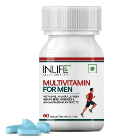 INLIFE Multivitamin Tablets for Men | 60 Tablets | Enriched with Zinc, Vitamin C, Vitamin D3, and Essential Multiminerals | Supports Energy, Stamina, and Immunity | Supports Overall Health & Wellness (Pack of 1)
