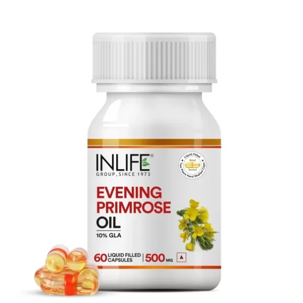 INLIFE Evening Primrose Oil Extra Virgin Cold Pressed, 500 mg - 60 Capsules available on Herbkart