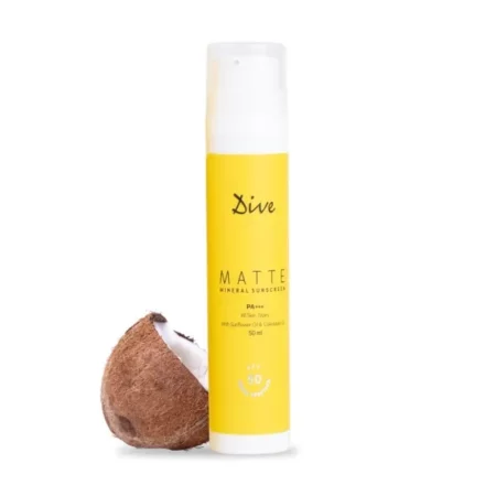 Dive MATTE MINERAL SUNSCREEN | Broad-Spectrum SPF 50 | PA+++ | Lightweight and Non-Sticky | Skin-Friendly | Matte Finish | Non-Comedogenic and Parabens-Free | Long-Lasting Effect