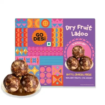 GO DESi Dry Fruit Laddu 200 grams, Made with 95% Dry Fruits & 5% Honey, Nuts, DESi Meetha, Sweets Indian Mithai, Indian Sweets Gift Pack, Diwali Gifts, Diwali gifts for family and friends, Diwali gift hampers