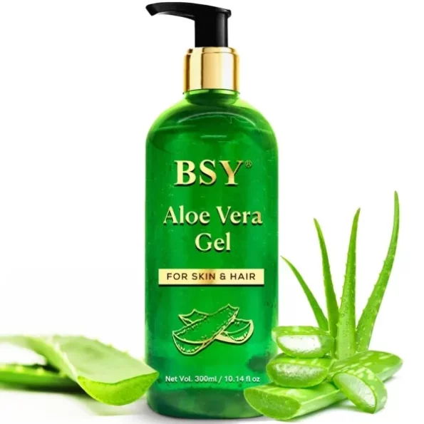 BSY Aloe Vera Gel - 300ml | Non-Sticky Aloe Vera Gel for Face, Skin and Hair | Pure Aloe Vera Gel for Moisturizing, Cooling, Hydrating, and Lightweight for All Skin Types, Herbkart8t761taPRlcKRL.webp, Herbkart8t761taPRlcKRL