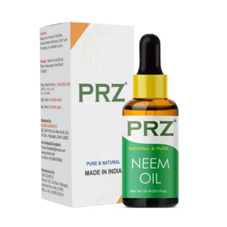 PRZ Neem Cold Pressed Carrier Oil - Pure Natural & Therapeutic Grade Oil for Skin Care & Hair Care, 15 ml
