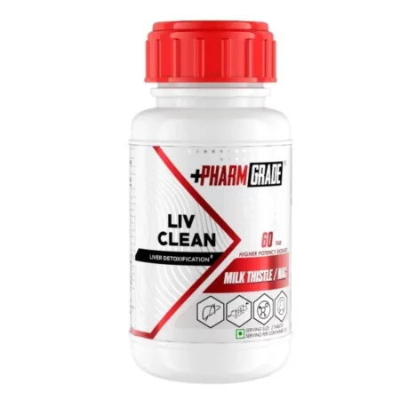 Pharmgrade LIV Clean Liver Detox With N- Acetyl Cysteine (NAC) 1000mg | Pumpkin Seed Extract 100mg | L-Ornithine Aspartate 50mg | Kalmegh 50mg | Dandelion 50mg For Overall Liver Protection - 60 Tab