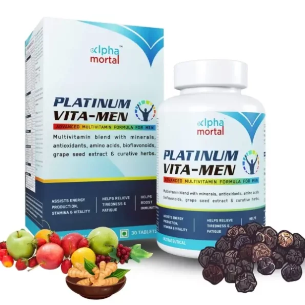 Alpha Mortal Platinum Daily Multivitamin Tablets | Enhances Stamina, Energy, Joint Health, Recovery and Endurance | 30 tablets (Vita-Men (30)), Herbkart8t771Hw4vT2C-L.webp, Herbkart8t771Hw4vT2C L
